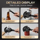 Adjtable Steel Jar Opener, Multifunctional Lid Gripper & Bottle Cap Opener for Weak Hands, V1258-DP02-F-418
