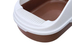 YES4PETS Large Portable Cat Toilet Litter Box Tray with Scoop and Grid Tray Brown V278-MSP-004-BROWN-W-ZW-0001