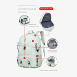 Black Large Capacity Travel Backpack - Waterproof Polyester Hiking Rucksack with Shoe Compartment V888-ELOSUNG56189-1