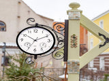 Retro Wall Clock Outdoor Retro Wall Clock with Temperature and Hygrometer Large Face for Garden V1366-AZ2-W-14950