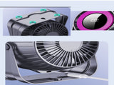 Desk Fan, Small Quiet LED Display Portable Table Fans, 180&degTilt, 100 Speeds, 5 Modes, Rechargeable V1079-DESKFANS31GRAY