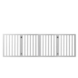 Wooden Pet Gate Dog Fence Retractable White 600x 3MM PT1060-4-WH_NZ