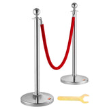 Stanchion Post with Velvet Rope, 4-Pack Crowd Control Stanchion with 2PCS 5FT Red Velvet Ropes, V952-QTGLZYSBXGKTJCGM7V0