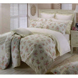 225TC Lara Rose Quilt Cover Set Double V442-CAP-QUILTCS-LARAROSE-CREAM-DS