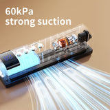 **1pc white Portable Wireless Vacuum SealerUSB Charging Compact Design, One-Touch Sealing for V1102-ZKFKJ001