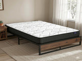 Giselle Double Mattress 16cm and Artiss Metal Bed Frame Set for Guest Rooms Studios MABF-GLAY-OSLO-BK