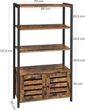 VASAGLE Bookcase Floor Standing Storage Cabinet and Cupboard with 2 Louvred Doors and 3 Shelves V227-9101402100140