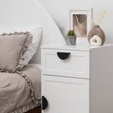 PORTO BEDSIDE TABLE - WHITE - HAMPTONS - HALF MOON BLACK V164-ECS13WHB04B