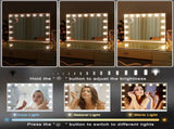 Hollywood LED Vanity Mirror Rectangle White Silver Wall Mirror V178-66826