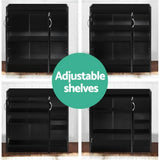 Artiss Shoe Rack Cabinet 21 Pairs Adjustable Shelves Black Clair FURNI-SHOE-21-BK-AB