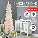 Candy Floss White 1.8m Pre-Lit Multicolour Slim Christmas Tree 112_OPCW6