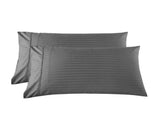 KENSINGTON 1200TC COTTON SHEET SET IN STRIPE-KING - CHARCOAL ABM-202143
