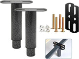 Bed frame support leg - bed legs - box spring legs - 2 pieces - 18 to 33 cm - iron - gray V1188-NK-BOL-493