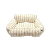Cozy Foldable Pet Sofa Bed with Plush Sherpa Fleece A Portable, Warm Retreat for Cats and Small V1341-ZY-23Q9DWBL-BEIGE