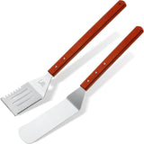 2 Pieces BBQ Extra Long Grill Turner and Grill Spatula, Stainless Steel Barbecue Grilling V1258-DP02-C-316