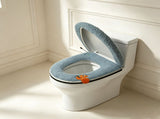 USB-Powered Heated Toilet Seat Cover Set with Soft Plush Fabric, Adjustable Temperature & Timer, V1341-ZY-MHRZXXBW-BLUE