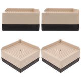 Beige Desk Riser with Plastic and Soft Rubber, Adjustable Height for Home Office and Workspace V1366-AZ2-W-25389