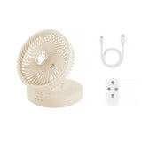 USB Rechargeable Auto Oscillation Tilt Adjustable Cordless Fan with Remote Control and Night Light V915-EL0111