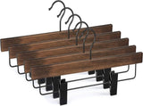 TOPIA HANGER Pants Hangers, Wooden Skirt Hangers with Adjustable Metal Clips, Premium Retro Finish V1258-DP02-F-236