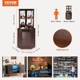 VEVOR Corner Industrial Bar Cabinet, Wine Table for Liquor &es, Sideboard Buffet Cabinet with V952-QJ23631573211CRJ2V0