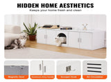 Cat Litter Box Enclosure Wooden Litter Box Furniture Hidden 57.9" White V952-JSDMMSPWQ57IKZ26TV0