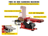 Belt Sander 4" x 36", Disc Combo Sander 6",Electric Adjustable Bench Belt Sander 375W,Grinder Bench V952-915BD-46NSDJ00001V3