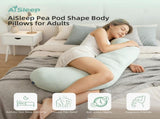 Pea Pod Shape Body Pillow for Adults Full-Body Support Side Sleeper Pillow, Pregnancy & Back Pain V1107-CS-WDJRTBZ