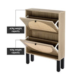 Artiss Shoe Rack Cabinet 2 Drawers Rattan 6 Pairs FUR-W-SHOE-RAT02-WD