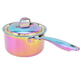 Stainless Steel Thickened Milk Pot with Lid Compound 3Layer Bottom Complementary Food PotColorful V1294-YM0901-3118210121512