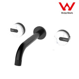 2021 New Marble Stone handle matte black wall taps 1/4 turn matte black pattern V549-MARBLEHCBENCH