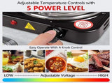 Electric Countertop Burner,Single Stove,1000W Induction Cooktop,Portable Electric Hot Plate,5 Level V1366-AZ2-W-24201