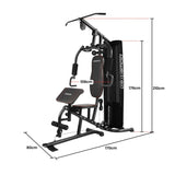 Powertrain Multi Station Home Gym with 68kg Weights Preacher Curl Pad HGM-MTR-080-068