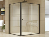 Semi-Frameless Shower Screen Black, Front x195cm V63-824571