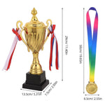 1Set Championship Trophy Cup with Medal for Sports Event Award Ceremonies V1192-AZ-W-24823