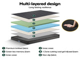 Giselle 18cm Memory Foam Mattress Green Tea Foam Cool Gel Foam Mattresses King Single FOAM-C-MFM-SHADOW-H18-KS