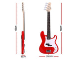Alpha Electric Guitar Bass 47 Inch Red GUITAR-E-47-BASS-RED