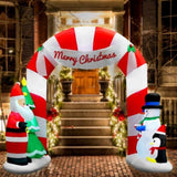 Jingle Jollys Christmas Inflatable Archwary Santa 3M Illuminated Decorations XMAS-INF-DOOR-SET-10FT