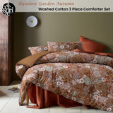 Accessorize 3 Pcs Rainbow Garden Autumn Washed Cotton Comforter Set King V442-HIN-COMFORTER-RAINBOWGARDEN-AUTUMN-KI