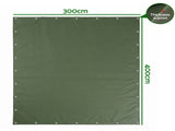 Instahut 3x4m Tarp Tarpaulin 600GSM Camping Canvas Heavy Duty Water Resistant TARP-GR-3X4