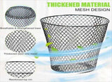Round Wastepaper Basket, Wire Mesh Desk Metal Can Recycling Can Garbage Container for Bedroom V1192-AZ-W-17877