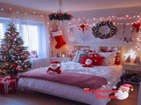 LED White Christmas Lights Outdoor, String Lights Plug in Extendable, 8 Modes Christmas Tree V1107-124-99190-RED-30M300