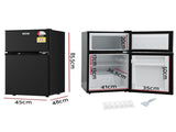 Devanti 85L Bar Fridge Mini Freezer Refrigerator Black BF-F-D-90L-BK
