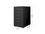 Levede 5 Drawer Office Cabinet Drawers Black HO0575-5-BK_NZ