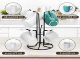 Mug Tree for Large Cups, Counter Coffee Mug Holder with 6 Hooks, Metal Coffee Cup Holder Tree, V1258-DP02-C-412