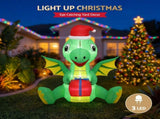 Jingle Jollys Christmas Inflatable Dragon 1.8M Height LED Outdoor Decorations Illuminated XMAS-INF-GRAGON-6FT