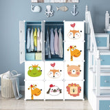 SOGA 10 Cubes DIY Animal Design Portable Wardrobe Divide-Grid Modular Storage Organiser Foldable WROBE4137