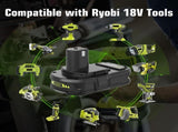18V P108 Ryobi 18V Battery Replacement P117 Charger Lithium-Ion Battery Power - Black - Size 3000mAh V1107-DSZ-TOOL-001-BLK-3000MAH