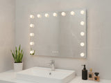 LED Beauty Mirror with 15 Bulbs, Colour Settings, USB A and USB C, White, 58 48cm V196-BM580