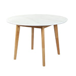 Levede Dining Table Round Rubberwood Base 120cm White 120 CM CH1127-120-WH