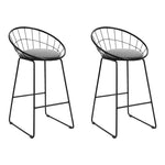 Artiss 2x Bar Stools Padded Seat Metal BA-TW-8128-BKX2